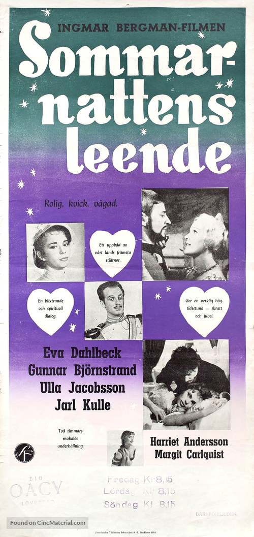 Sommarnattens leende - Swedish Movie Poster