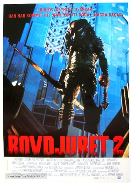 Predator 2 - Swedish Movie Poster