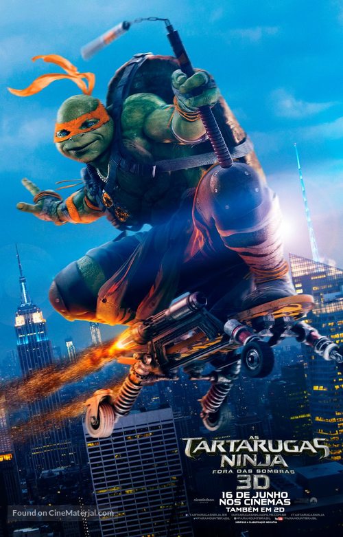 Teenage Mutant Ninja Turtles: Out of the Shadows - Brazilian Movie Poster