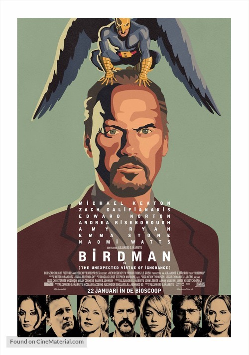 Birdman or (The Unexpected Virtue of Ignorance) - Dutch Movie Poster