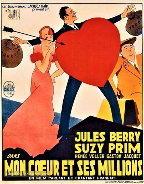 Mon coeur et ses millions - French Movie Poster