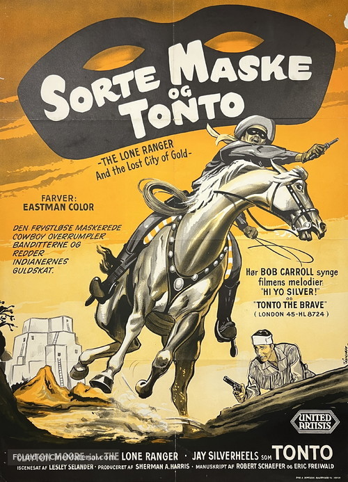 The Lone Ranger and the Lost City of Gold - Danish Movie Poster