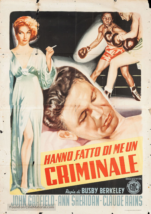 They Made Me a Criminal - Italian Movie Poster