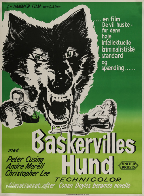 The Hound of the Baskervilles - Danish Movie Poster