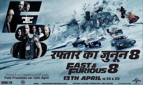 The Fate of the Furious - Indian Movie Poster
