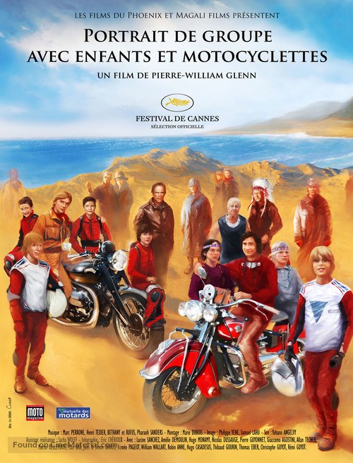 Portrait de groupe avec enfants et motocyclettes - French Movie Poster