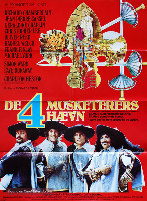 The Four Musketeers - Danish Movie Poster
