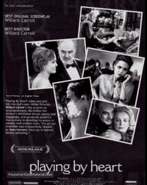 Playing By Heart - For your consideration movie poster
