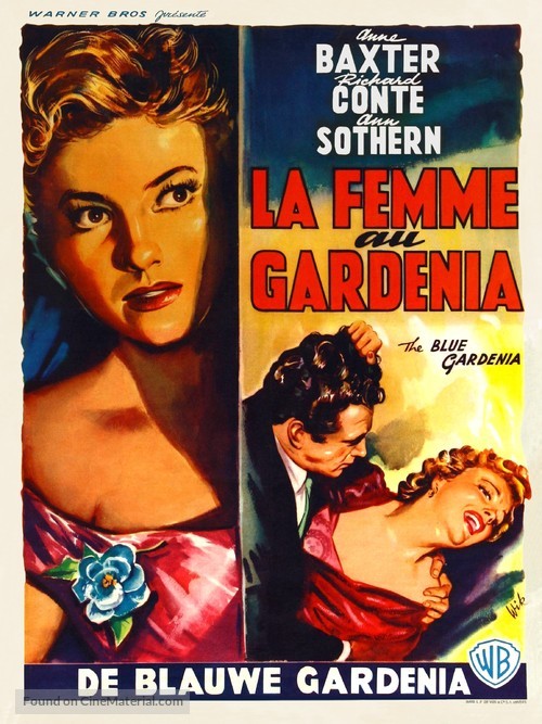 The Blue Gardenia - Belgian Movie Poster