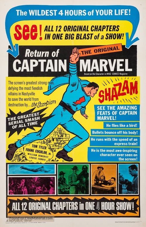 Adventures of Captain Marvel - Re-release movie poster