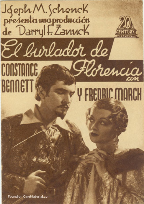 The Affairs of Cellini - Spanish Movie Poster
