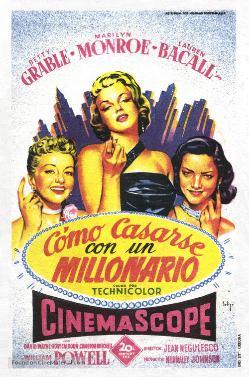How to Marry a Millionaire - Spanish Movie Poster