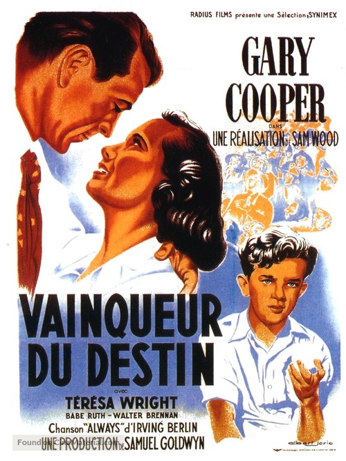 The Pride of the Yankees - French Movie Poster