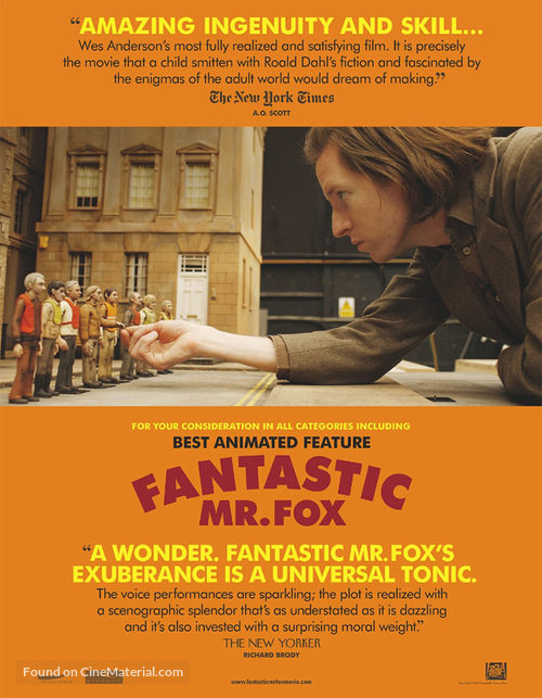 Fantastic Mr. Fox - For your consideration movie poster