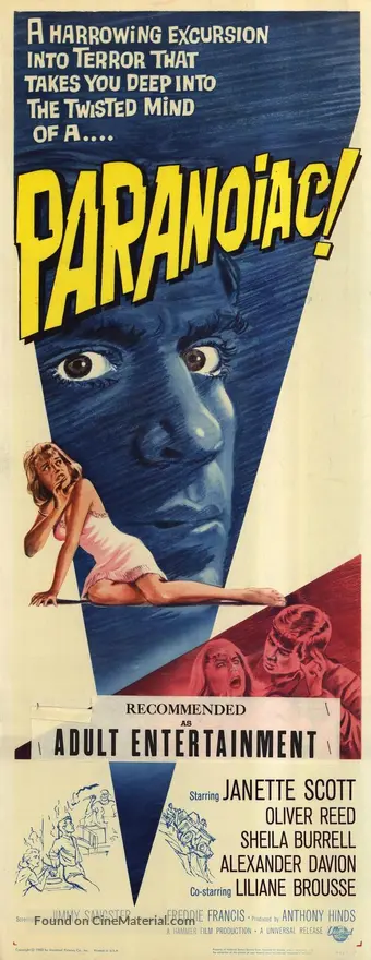 Paranoiac 1963 Movie Poster Paranoiac 1963 Movie Poster