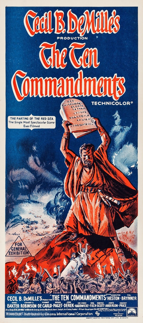 The Ten Commandments - Australian Movie Poster