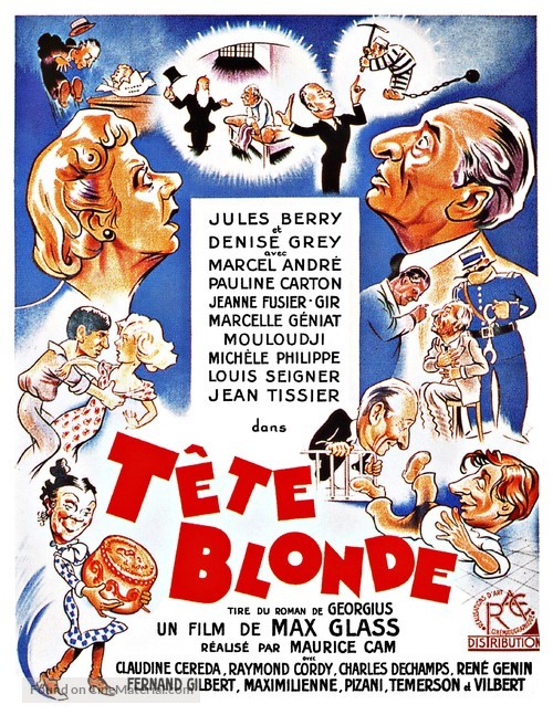 T&ecirc;te blonde - French Movie Poster