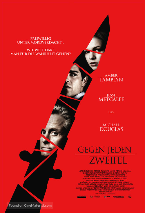 Beyond a Reasonable Doubt - German Theatrical movie poster