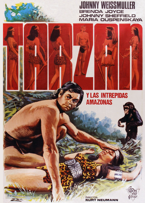 Tarzan and the Amazons - Spanish Movie Poster