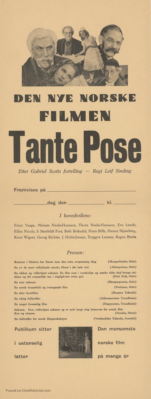 Tante Pose - Norwegian poster