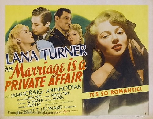 Marriage Is a Private Affair - British Movie Poster