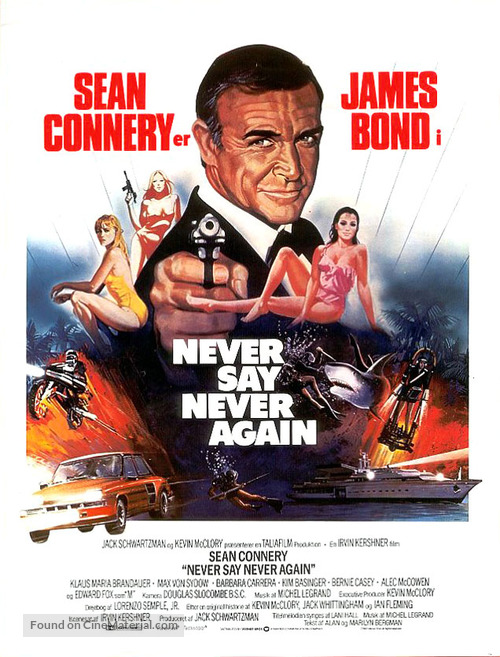 Never Say Never Again - Danish Movie Poster