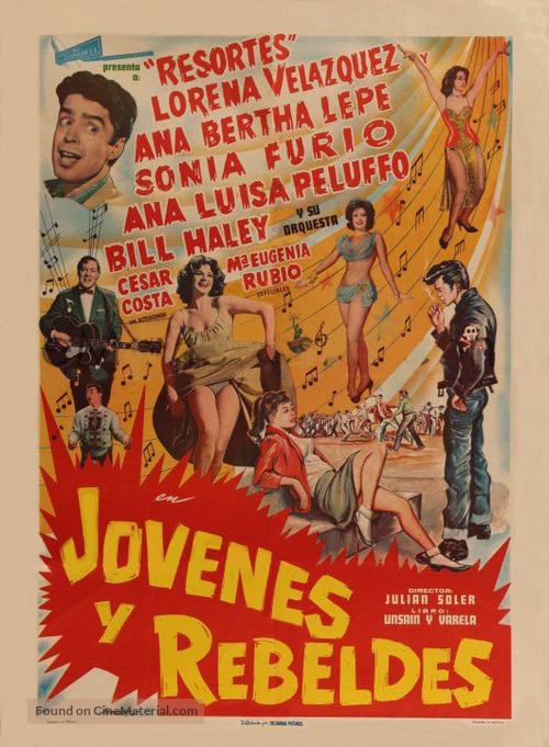 J&oacute;venes y rebeldes - Mexican Movie Poster