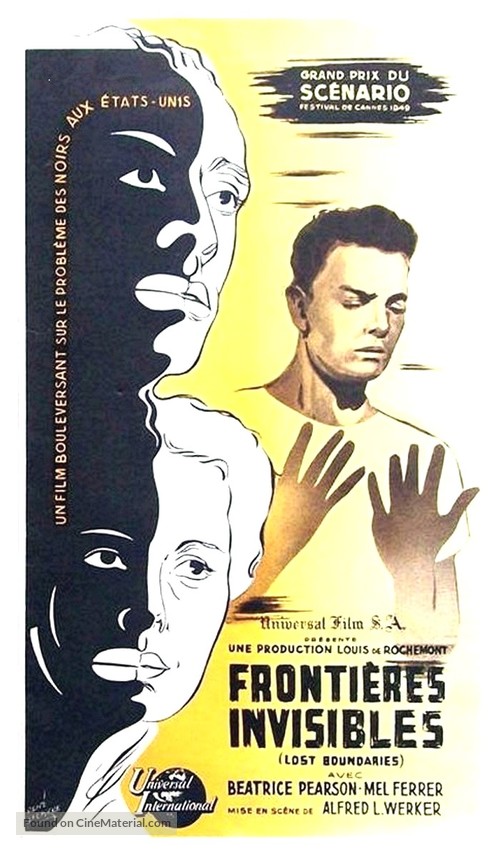 Lost Boundaries - French Movie Poster