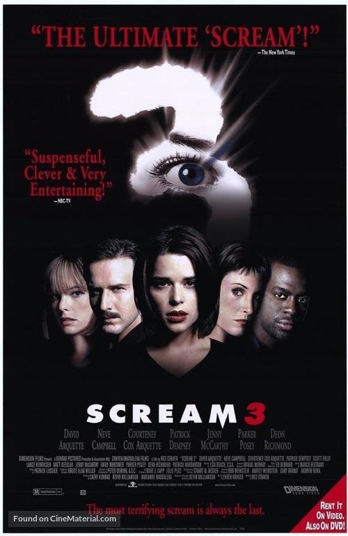 Scream 3 - Video release movie poster