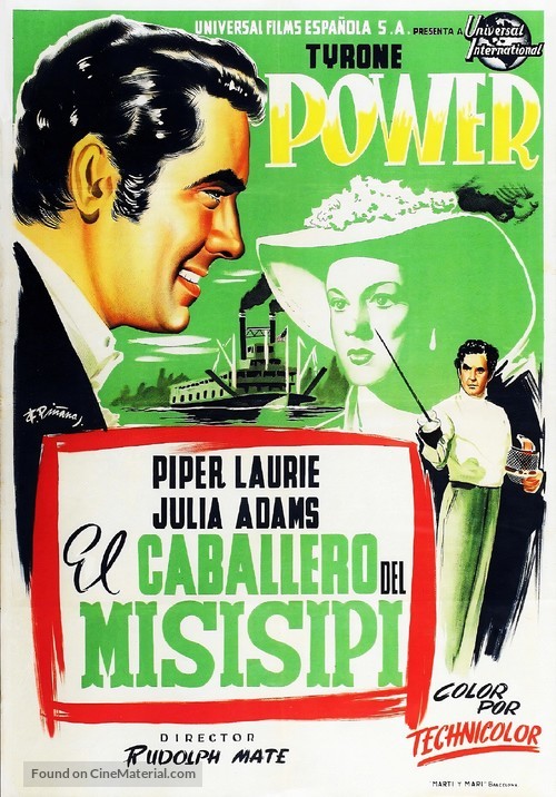 The Mississippi Gambler - Spanish Movie Poster