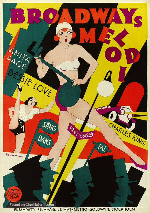 The Broadway Melody - Swedish Movie Poster