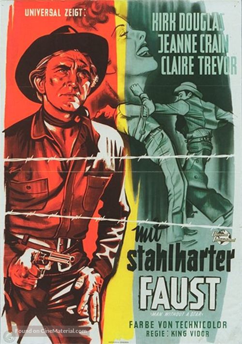 Man Without a Star - German Movie Poster