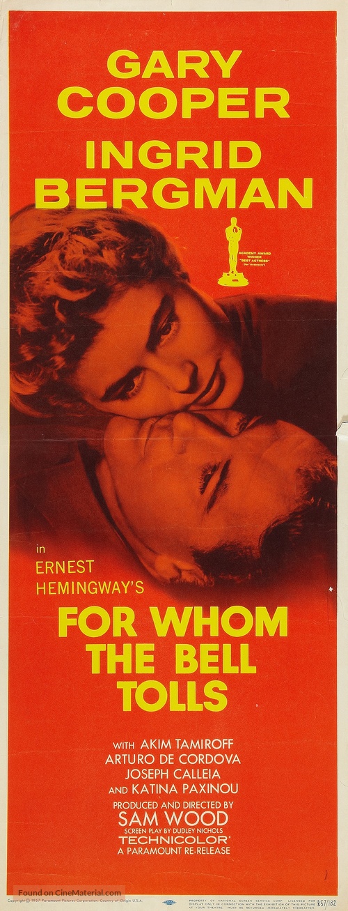 For Whom the Bell Tolls - Re-release movie poster