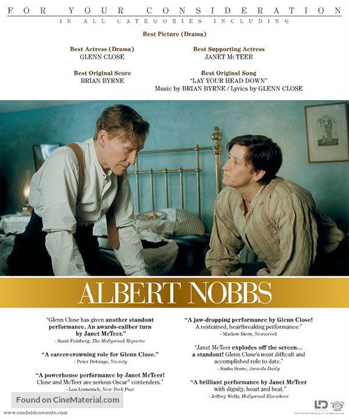 Albert Nobbs - For your consideration movie poster