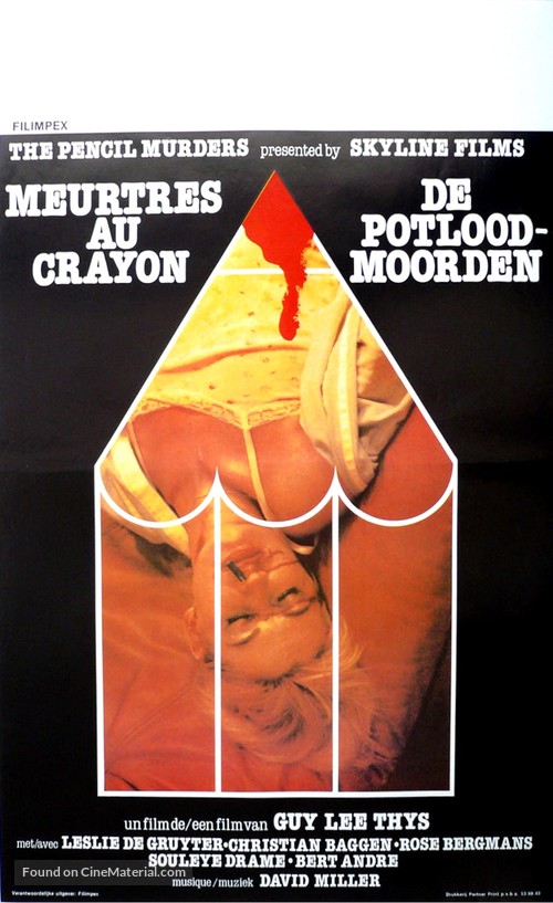 De potloodmoorden - Belgian Movie Poster