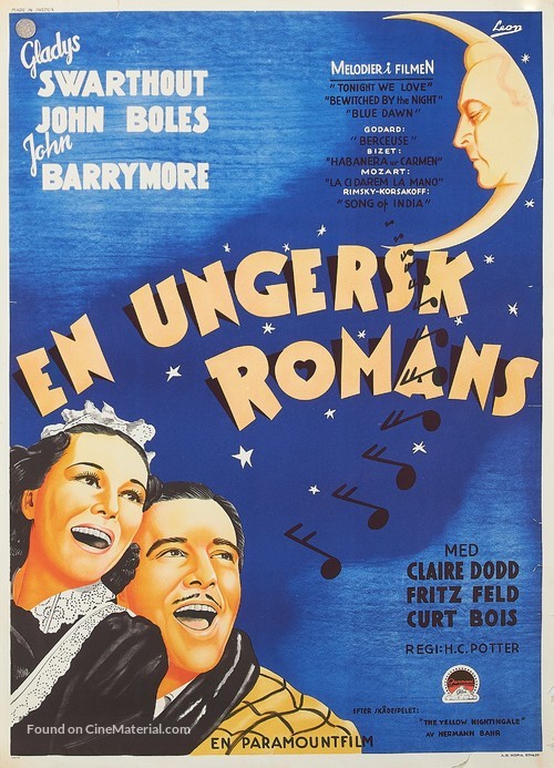 Romance in the Dark - Swedish Movie Poster