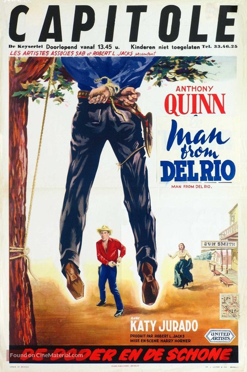 Man from Del Rio - Belgian Movie Poster