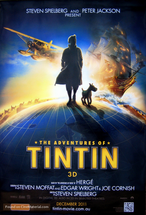 The Adventures of Tintin: The Secret of the Unicorn - Australian Movie Poster