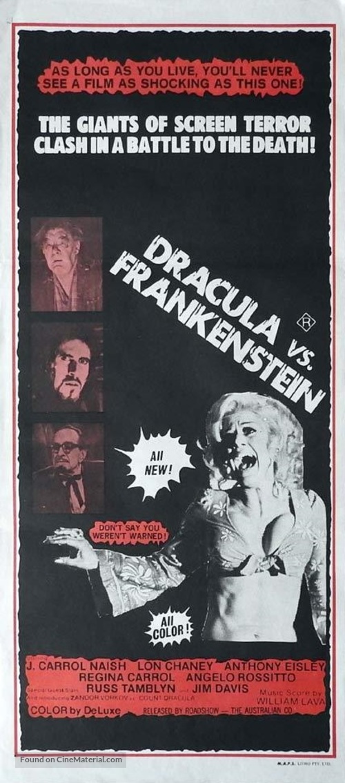 Dracula Vs. Frankenstein - Australian Movie Poster