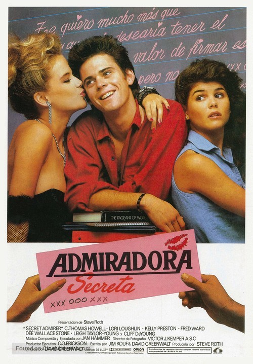 Secret Admirer (1985) Spanish movie poster