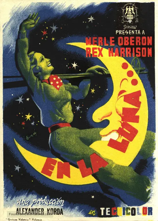 Over The Moon 1939 Spanish Movie Poster Over The Moon 1939 Spanish Movie Poster