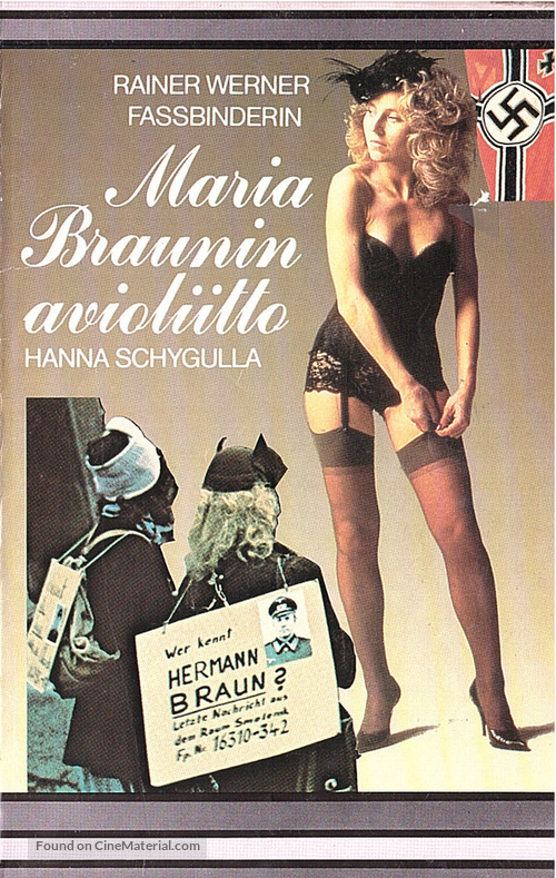 Die ehe der Maria Braun - Finnish VHS movie cover