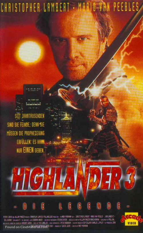 Highlander III: The Sorcerer - German VHS movie cover