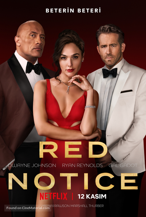 Red Notice - Turkish Movie Poster