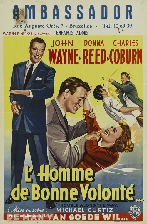 Trouble Along the Way - Belgian Movie Poster
