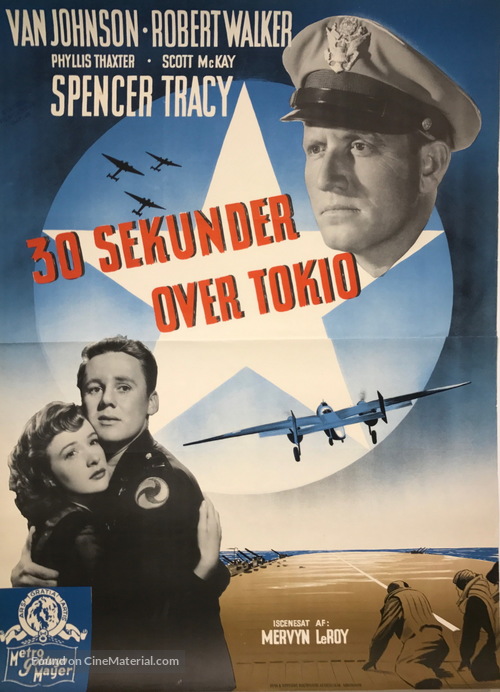 Thirty Seconds Over Tokyo - Danish Movie Poster