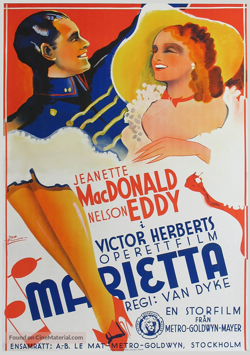 Naughty Marietta - Swedish Movie Poster