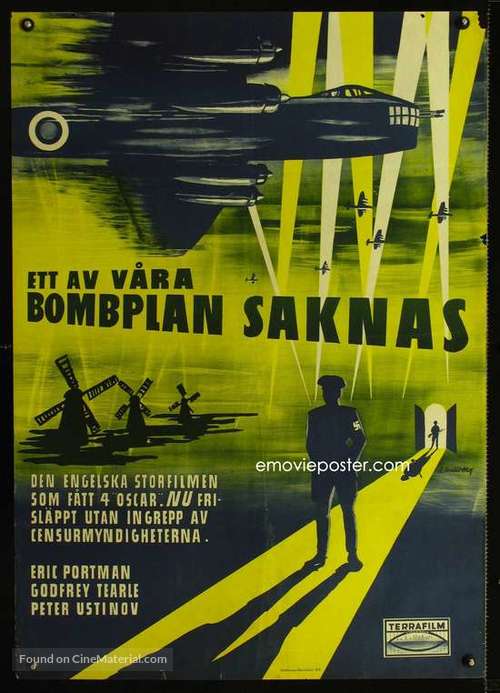 One of Our Aircraft Is Missing - Swedish Movie Poster