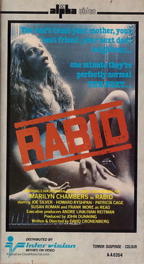 Rabid - British VHS movie cover