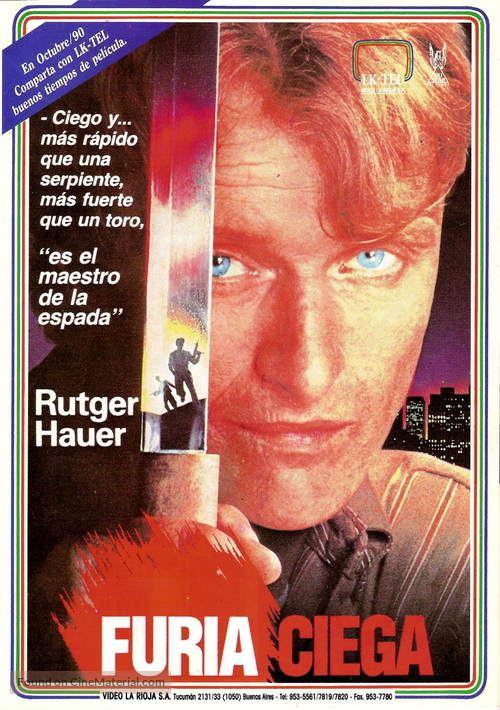 Blind Fury - Argentinian Video release movie poster